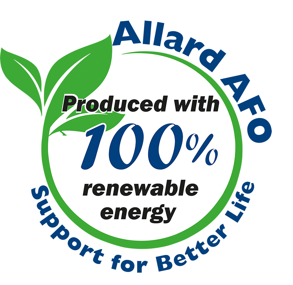 Allard AFO:t ovat tuotettu 100-prosenttisesti uusiutuvalla energialla